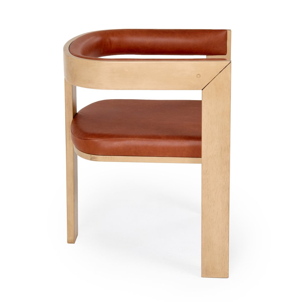 Nova Domus Oshana - Modern Rust Leatherette + White Oak Dining Chair. Picture 3