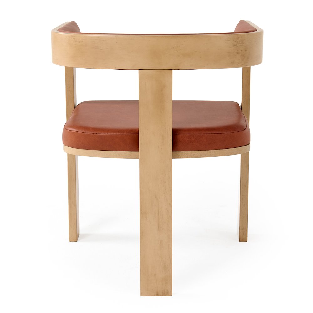 Nova Domus Oshana - Modern Rust Leatherette + White Oak Dining Chair. Picture 4