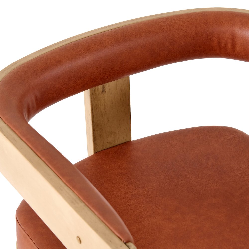 Nova Domus Oshana - Modern Rust Leatherette + White Oak Dining Chair. Picture 5