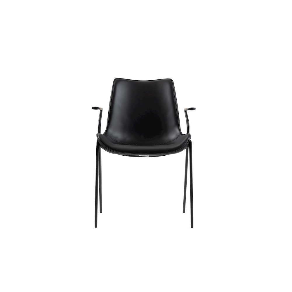 Modrest Osprey - Modern Black Vegan Leather Dining Chair (Set of 2). Picture 2