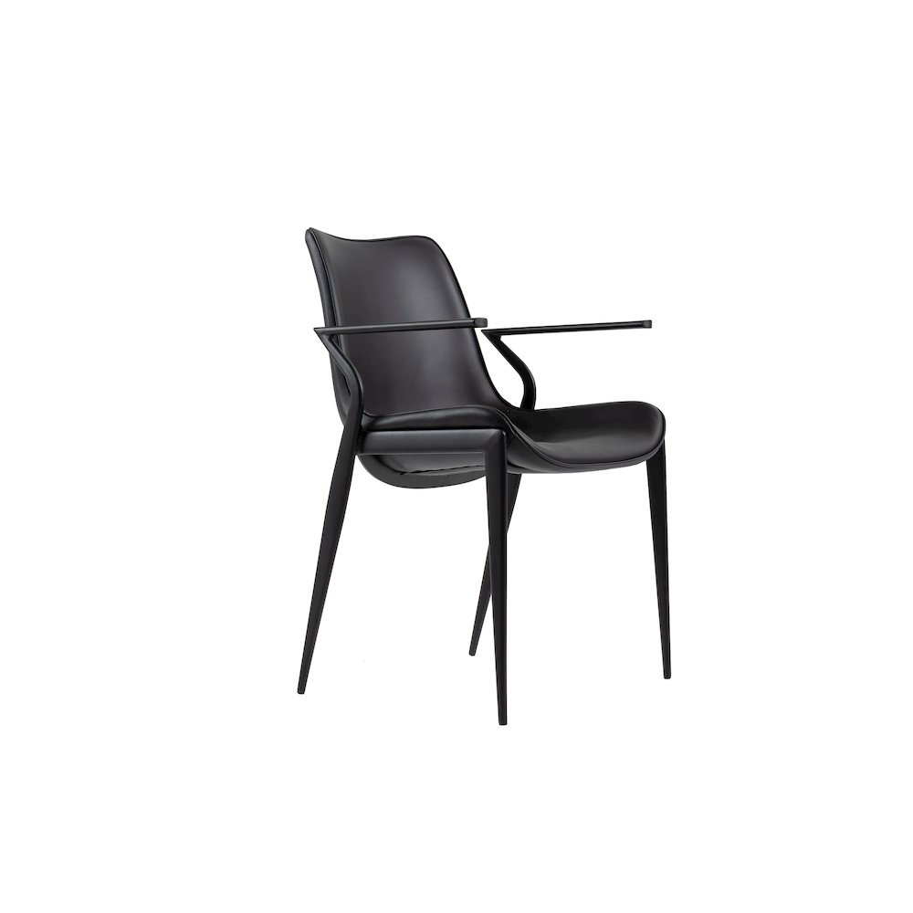 Modrest Osprey - Modern Black Vegan Leather Dining Chair (Set of 2). Picture 3