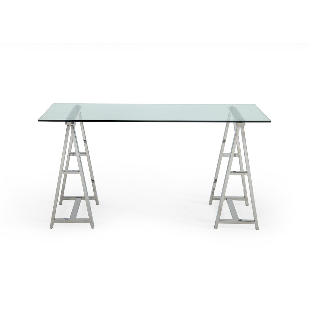 Modrest Ostro - Modern Stainless Steel + Glass Desk. Picture 6