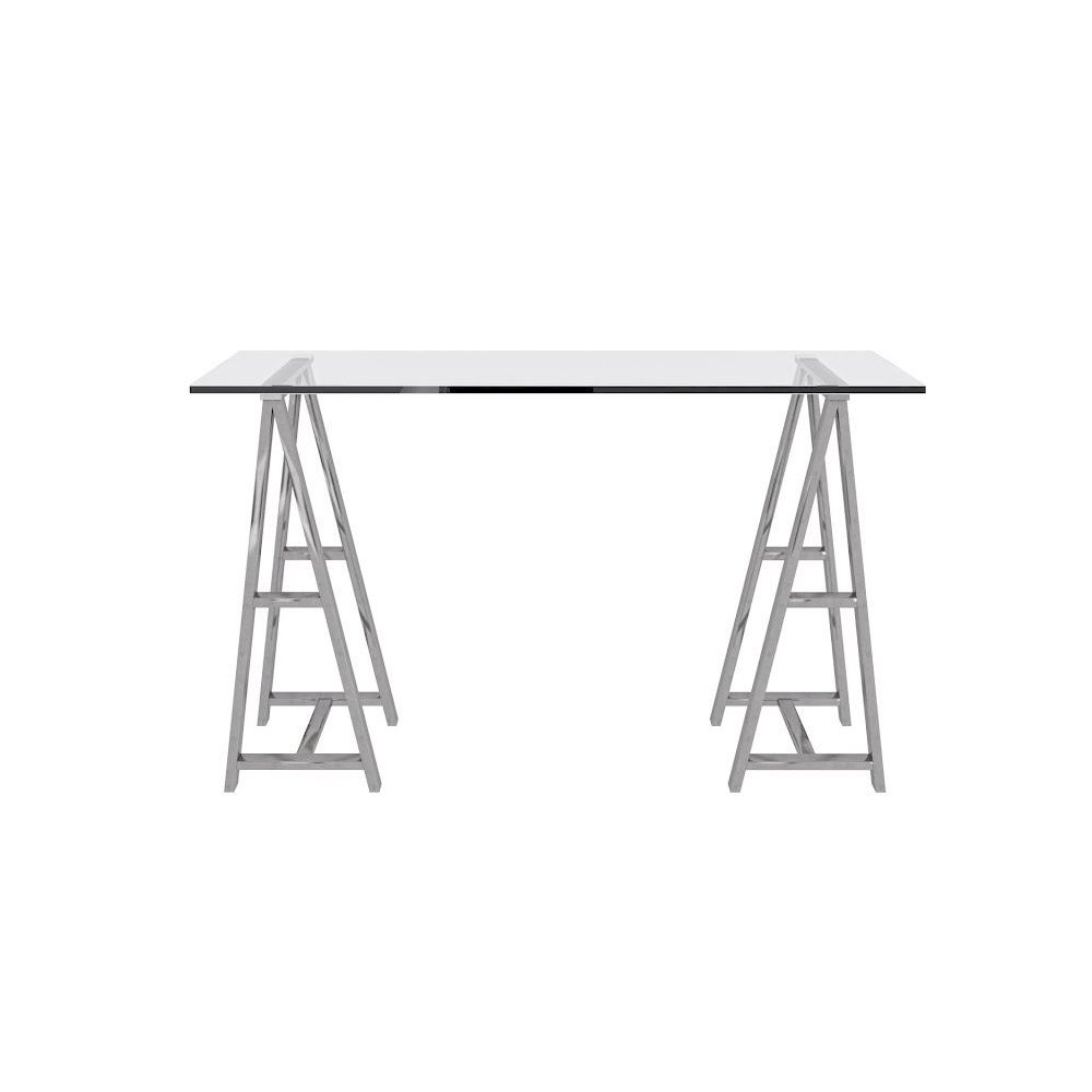 Modrest Ostro - Modern Stainless Steel + Glass Desk. Picture 3