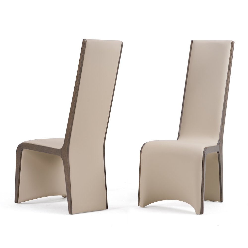 Modrest Pacer - Modern Beige & Grey Ash Dining Chair (Set of 2). Picture 1