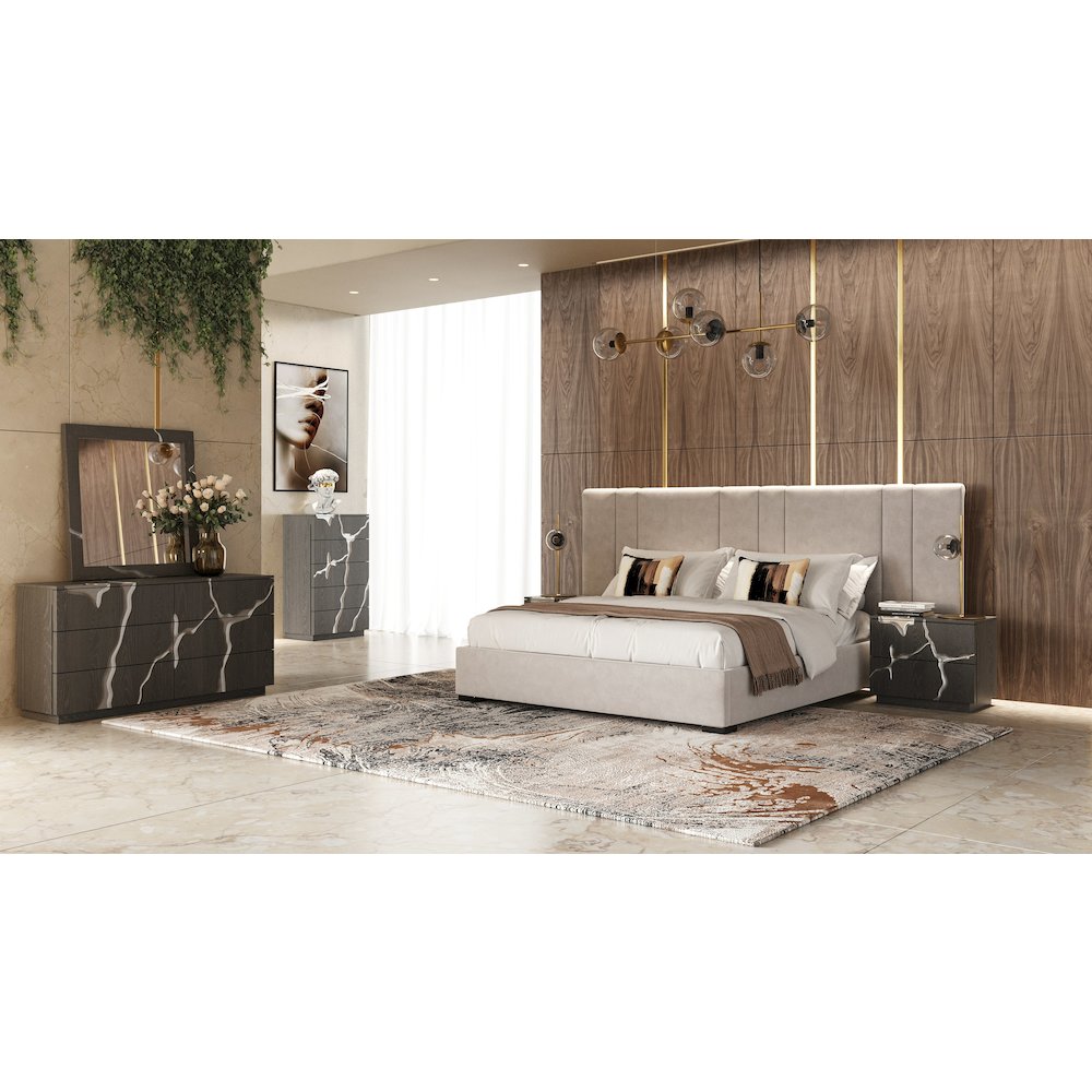Modrest Aspen - Modern Matte Brown Ash & Silver Mirror. Picture 7
