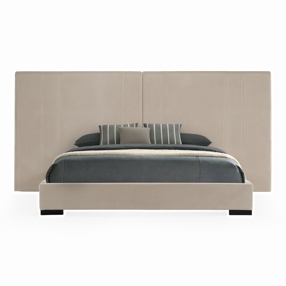 Penrose - Modern Beige Fabric Eastern King Bed. Picture 1