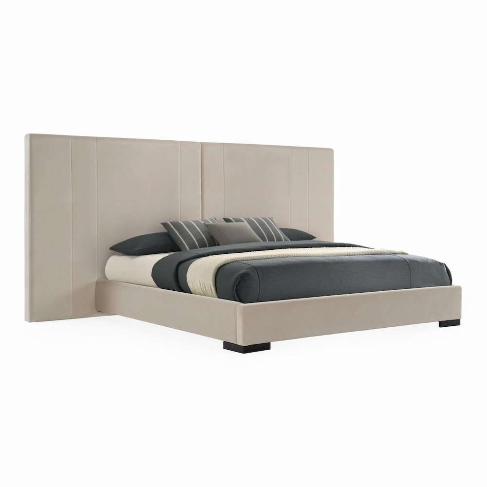 Penrose - Modern Beige Fabric Eastern King Bed. Picture 4