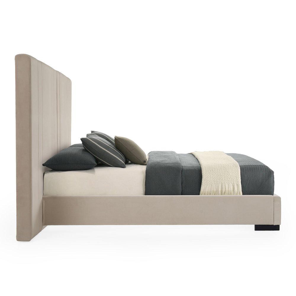 Penrose - Modern Beige Fabric Eastern King Bed. Picture 5