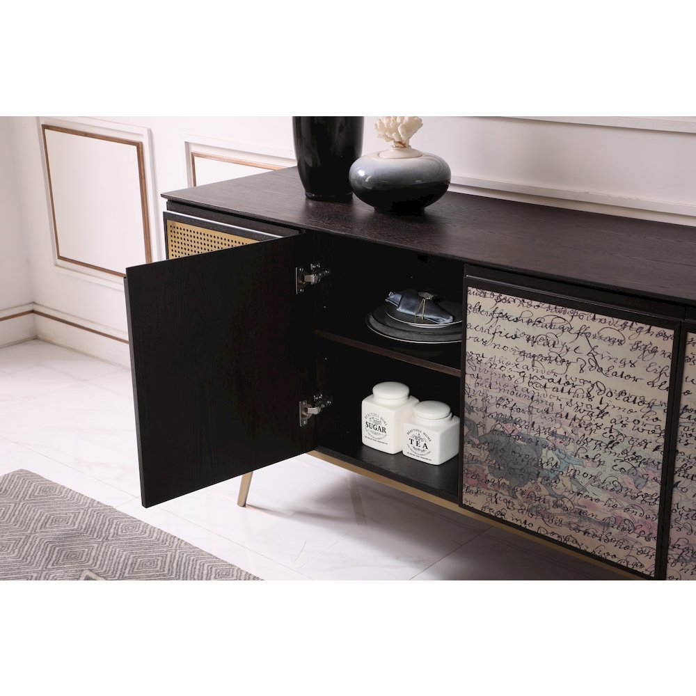 Modrest Phelan - Modern Smoked Ash & Brass Buffet. Picture 10
