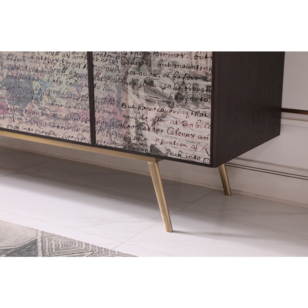 Modrest Phelan - Modern Smoked Ash & Brass Buffet. Picture 11