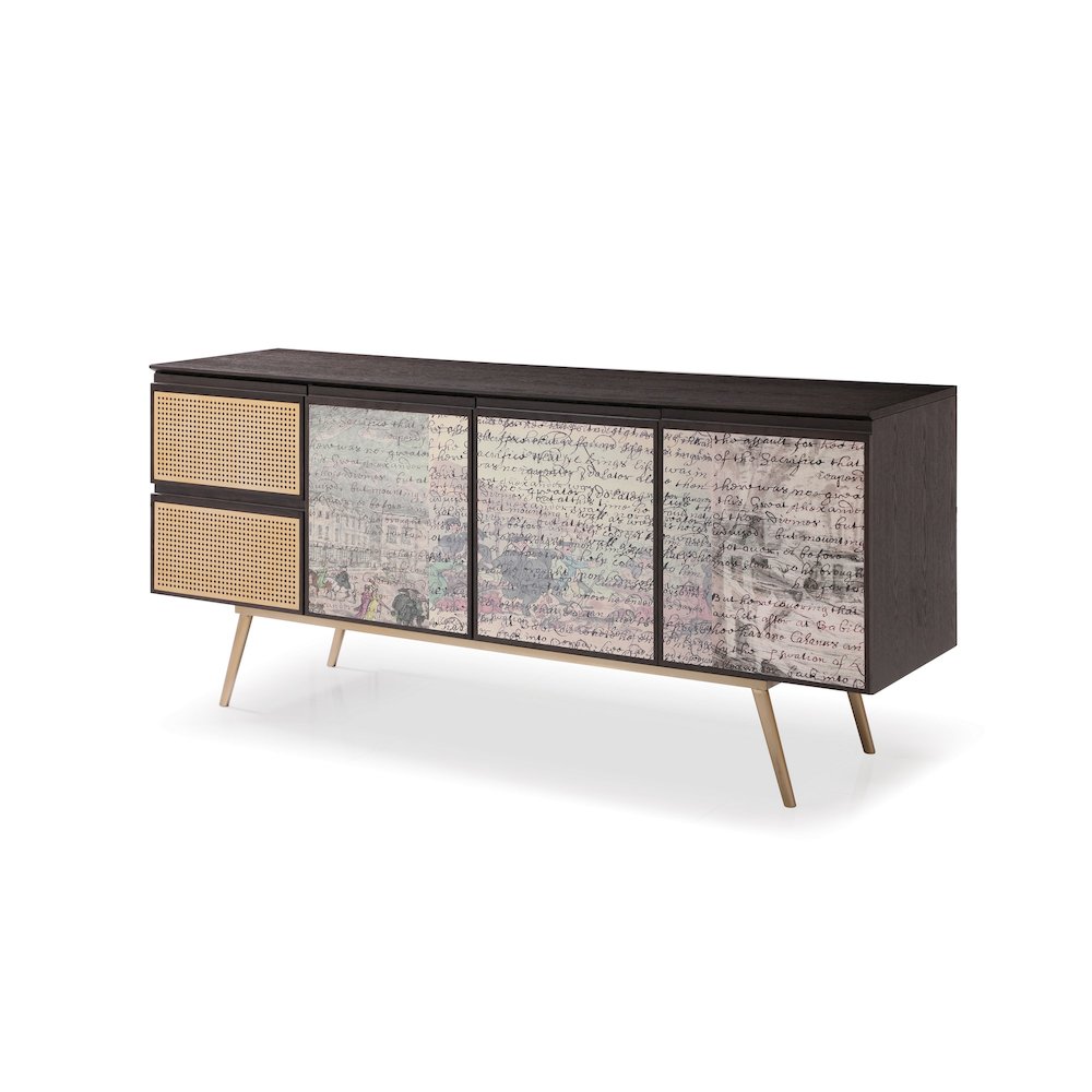 Modrest Phelan - Modern Smoked Ash & Brass Buffet. Picture 3