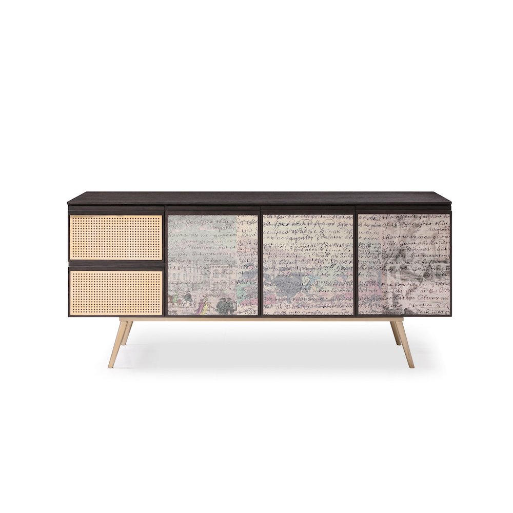 Modrest Phelan - Modern Smoked Ash & Brass Buffet. Picture 4