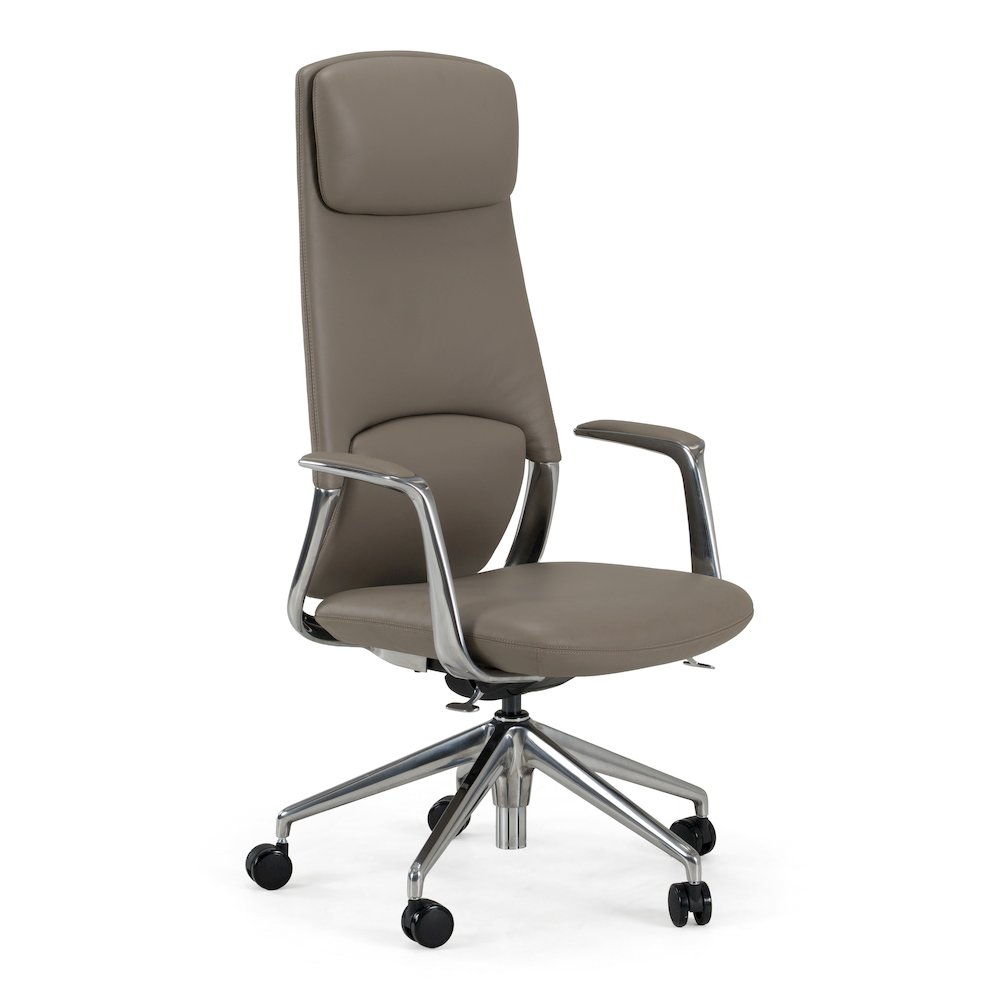 Pickard - Modern Grey Leather Executive Office Chair. Picture 1