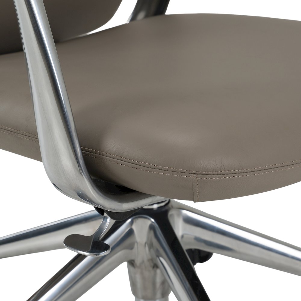 Pickard - Modern Grey Leather Executive Office Chair. Picture 6