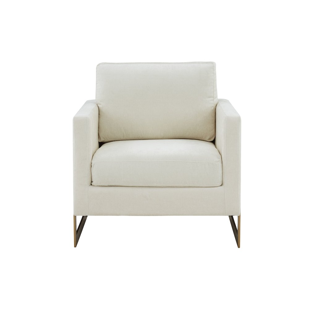 Modrest Prince - Contemporary Cream + Gold Fabric Accent Chair. Picture 3