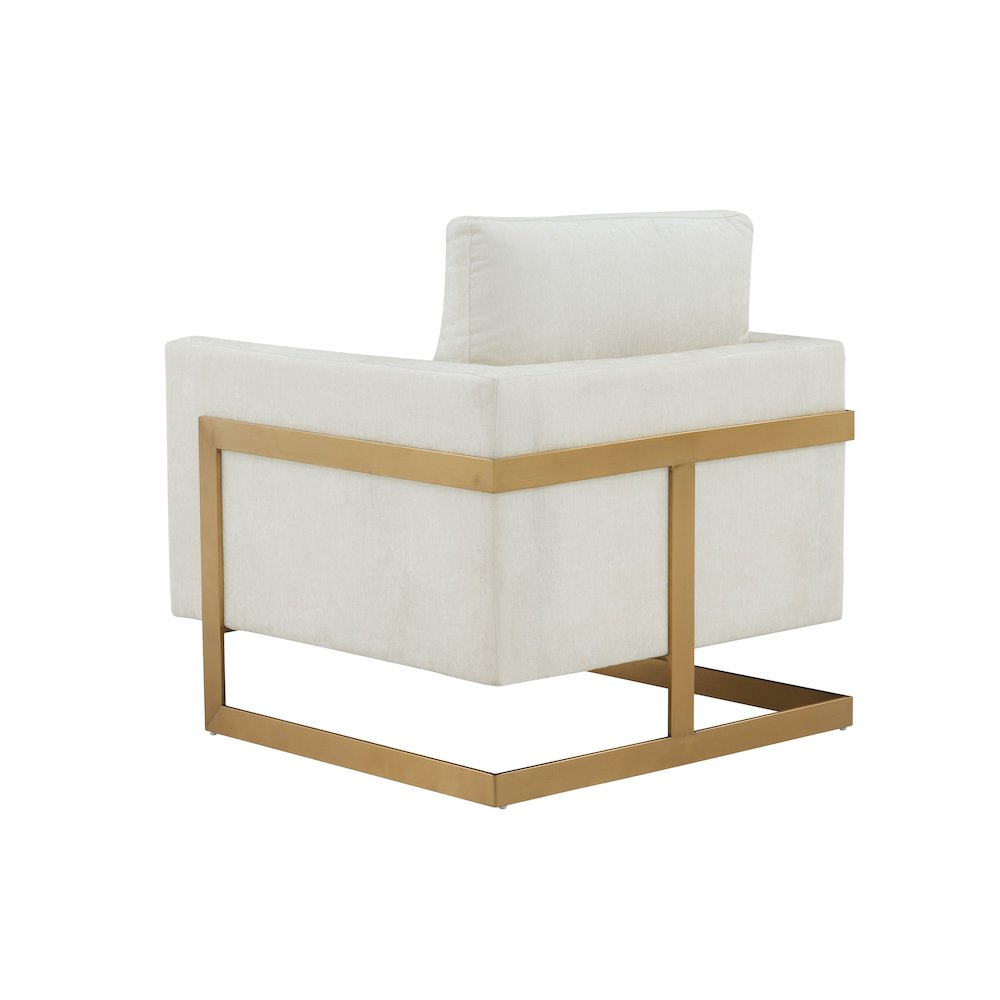 Modrest Prince - Contemporary Cream + Gold Fabric Accent Chair. Picture 4