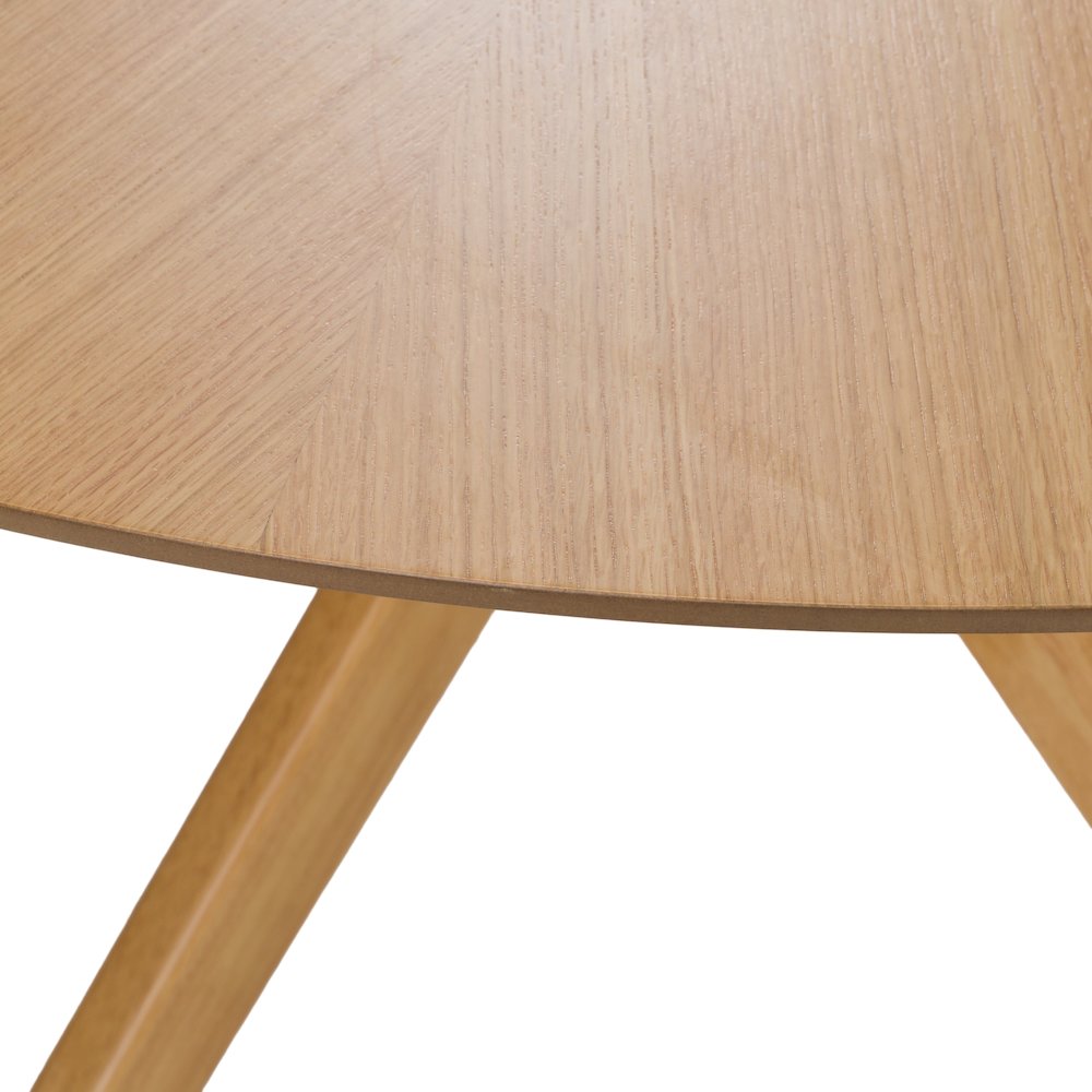Prospect - Modern Round 59" Natural Oak Dining Table. Picture 3