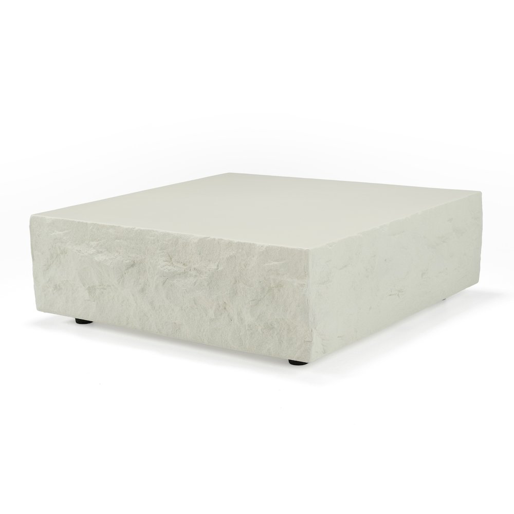 Modrest Quarry - Modern Off-White Square Coffee Table. Picture 4