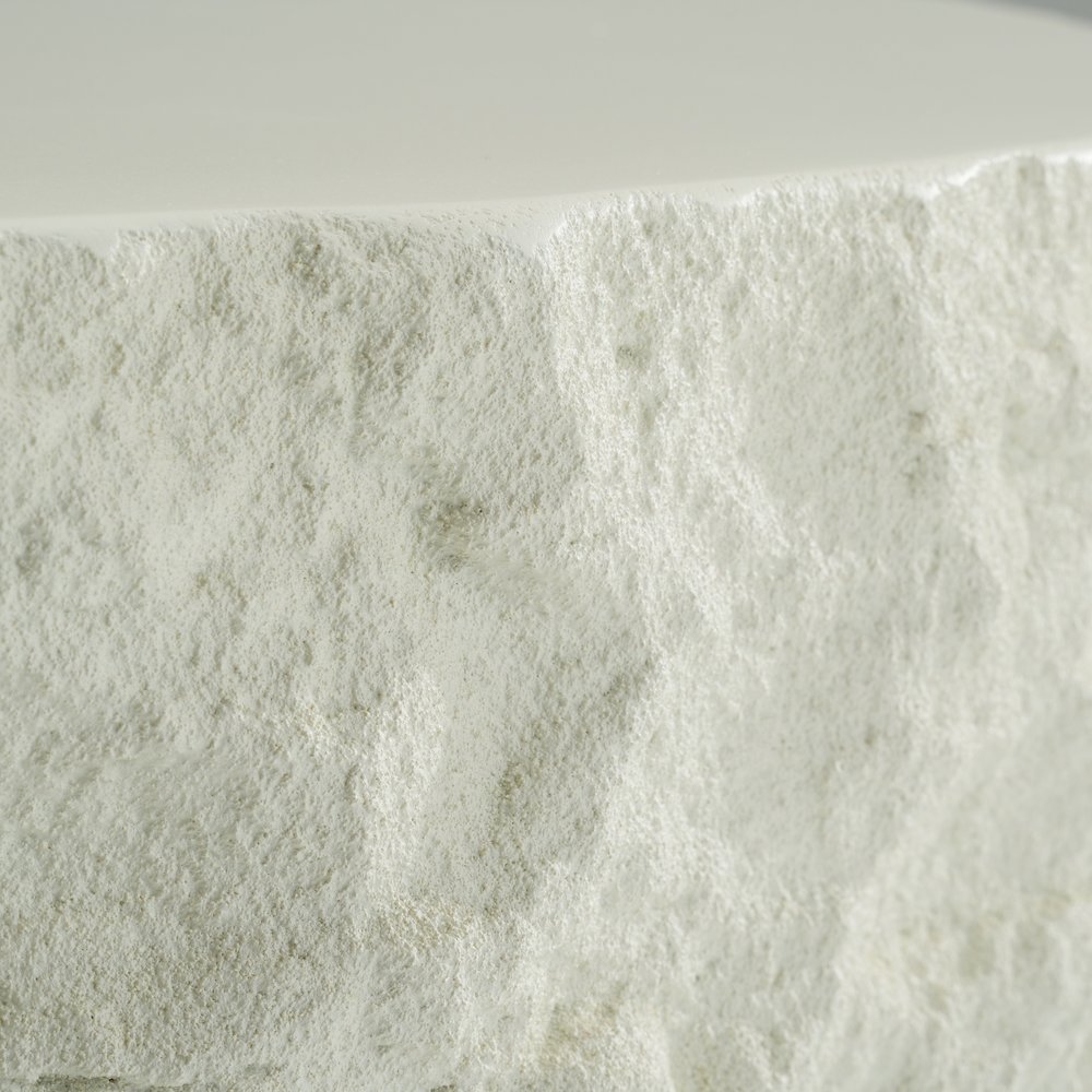 Modrest Quarry - Modern Off-White Round Coffee Table. Picture 5