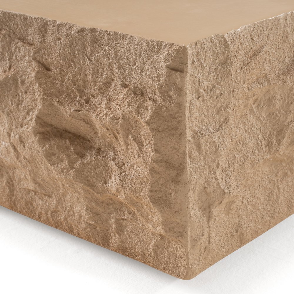 Modrest Quarry - Modern Beige Square Coffee Table. Picture 4
