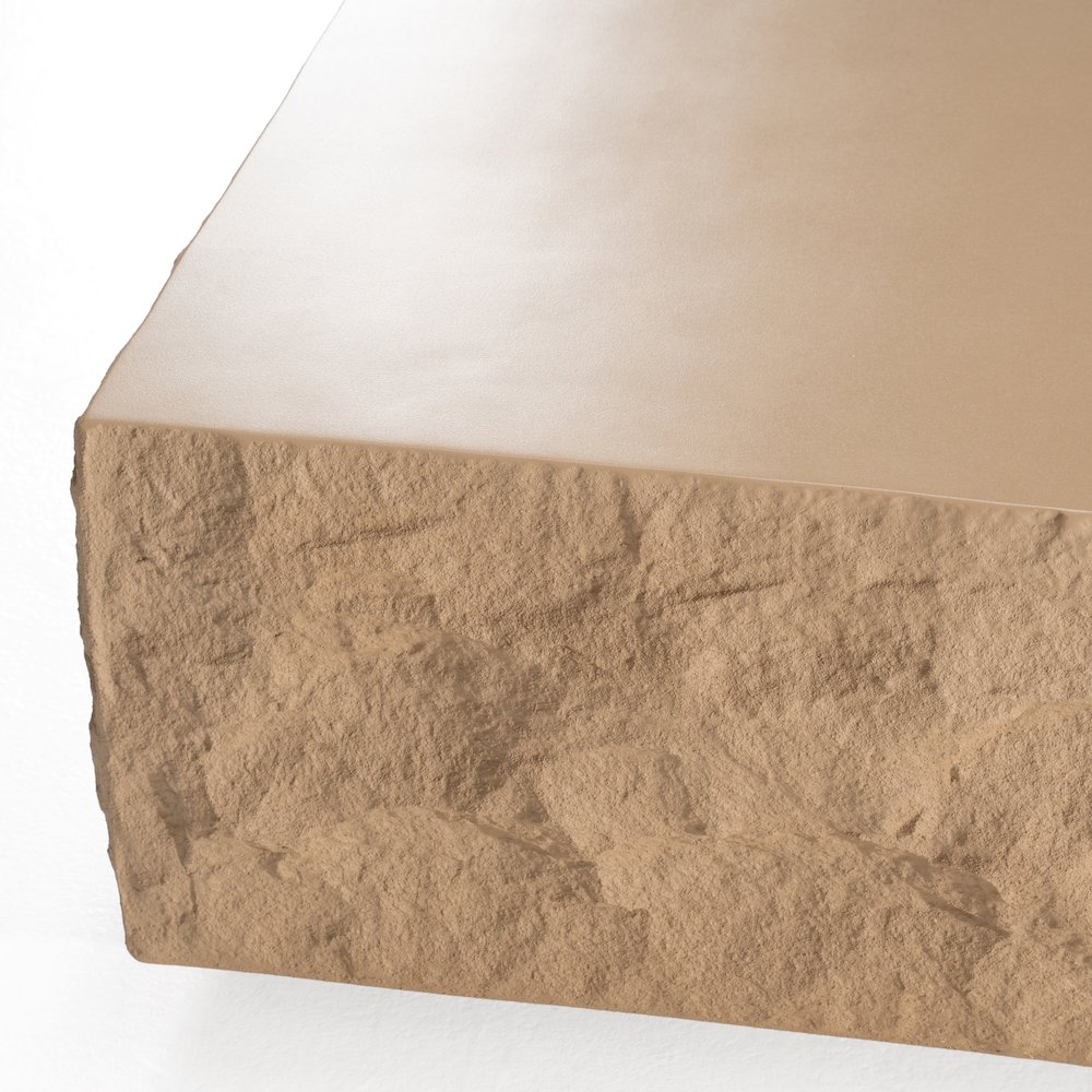 Modrest Quarry - Modern Beige Square Coffee Table. Picture 5