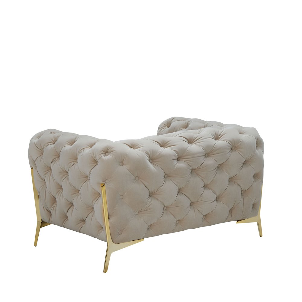 Divani Casa Quincey - Transitional Beige Velvet Chair. Picture 3