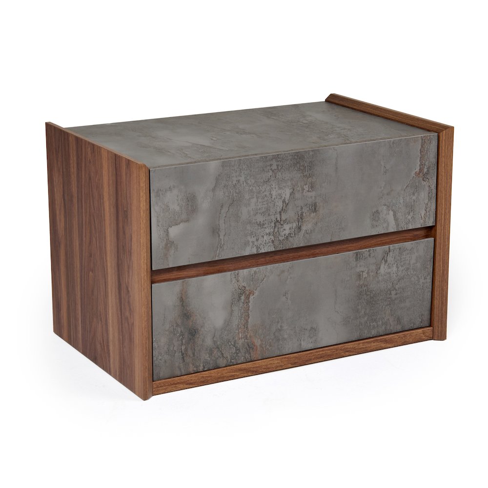 Nova Domus Rado Modern Walnut & Stucco Nightstand. Picture 5