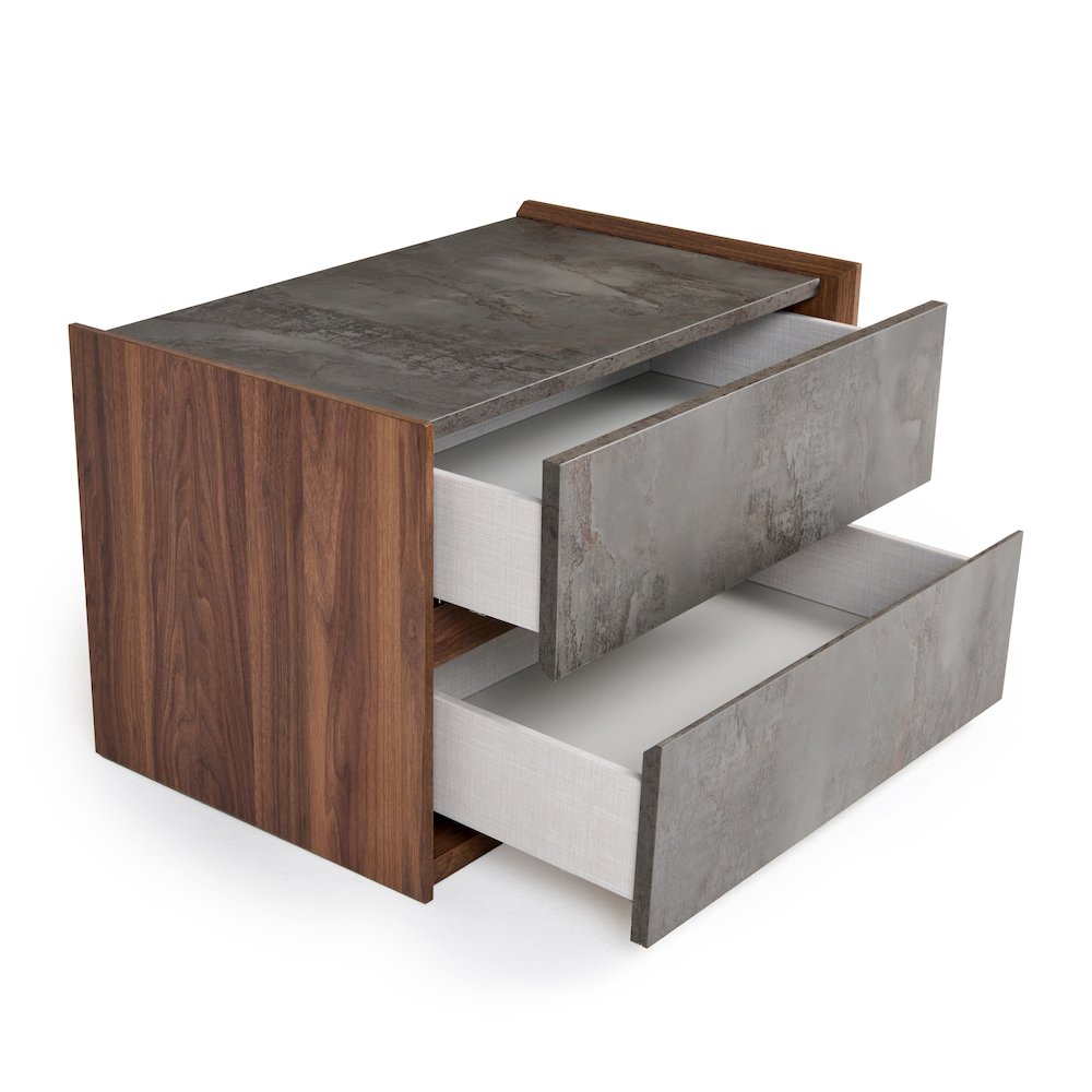Nova Domus Rado Modern Walnut & Stucco Nightstand. Picture 6