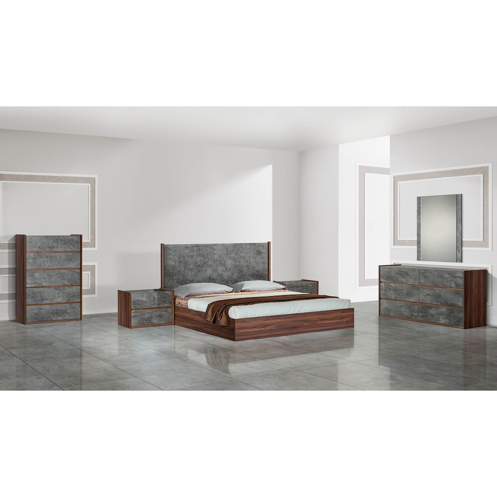 Nova Domus Rado Modern Walnut & Stucco Mirror. Picture 2