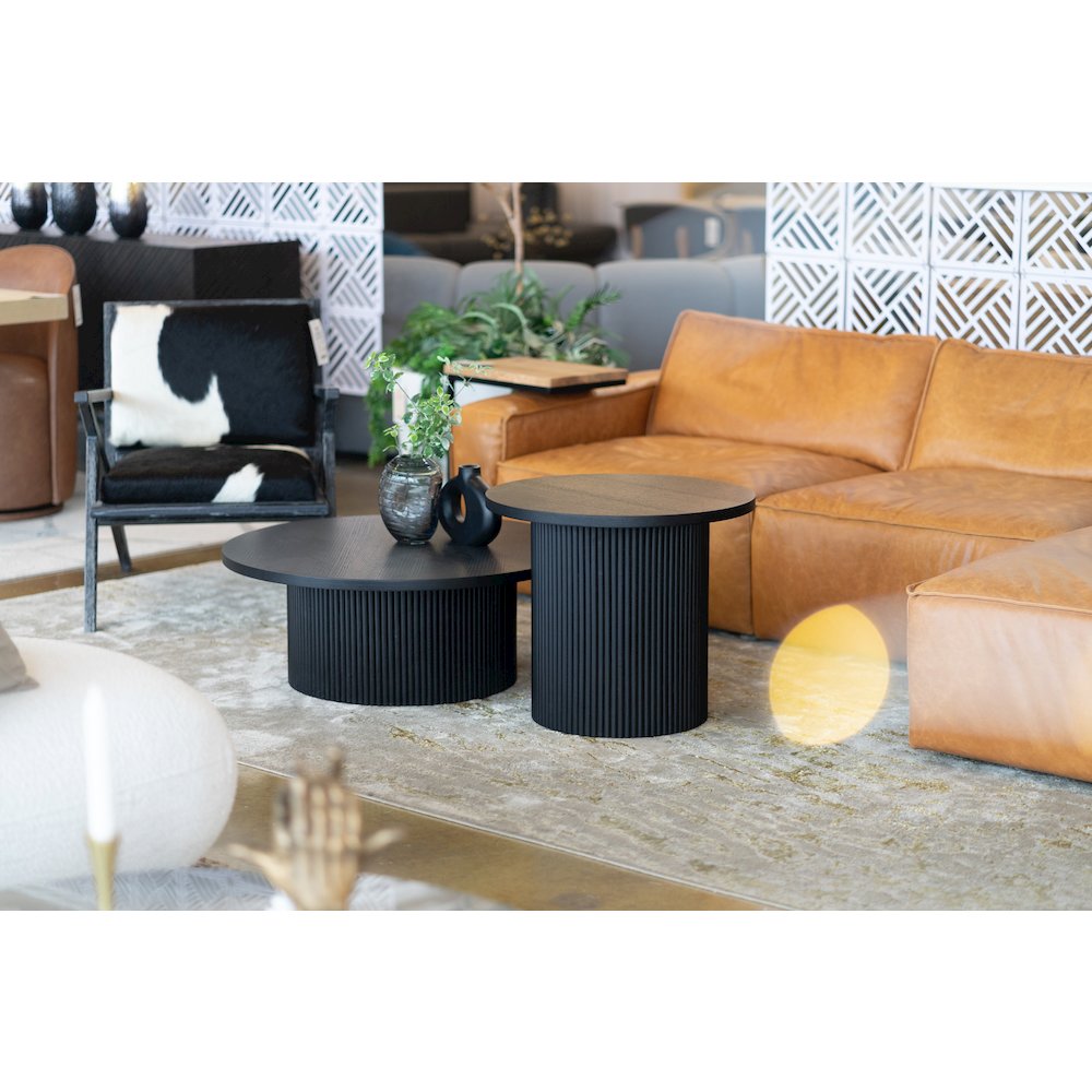 Modrest - Rawlins Modern Mid Century Black Ash Round Coffee Table. Picture 4