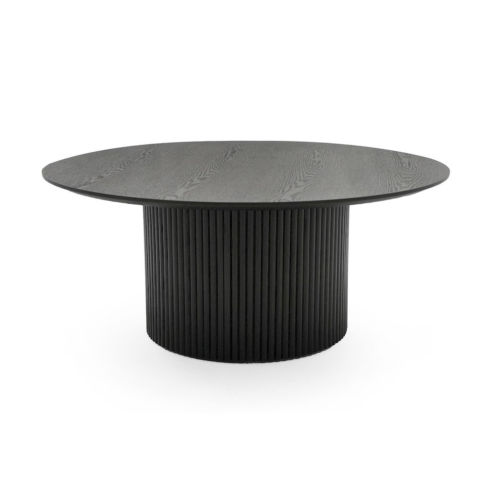Modrest - Rawlins Modern Mid Century Black Ash Round Coffee Table. Picture 1