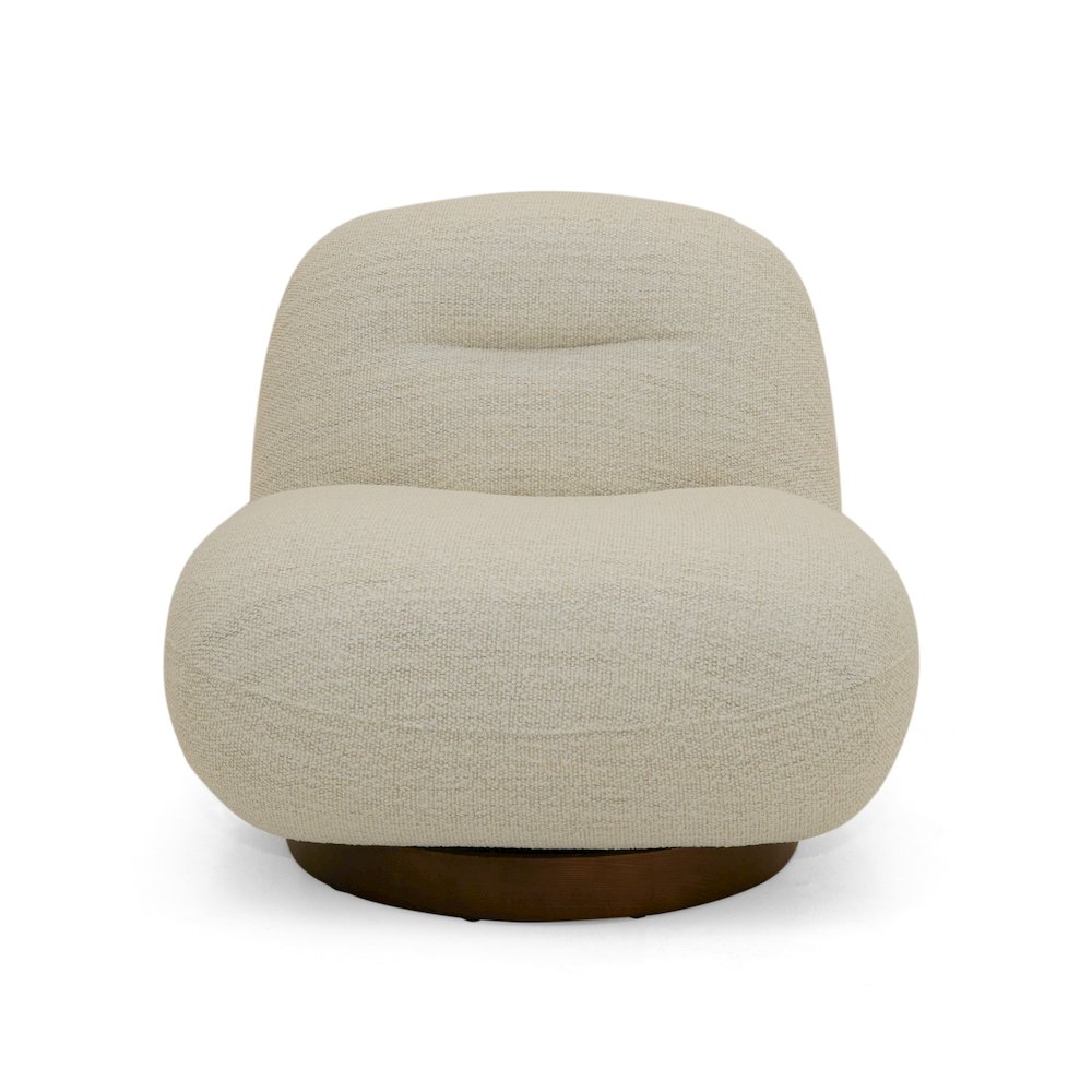 Modrest Renee - Modern Cream Fabric Swivel Chair. Picture 2