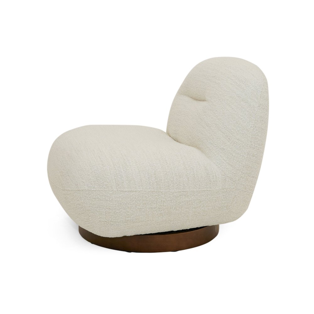 Modrest Renee - Modern Cream Fabric Swivel Chair. Picture 1