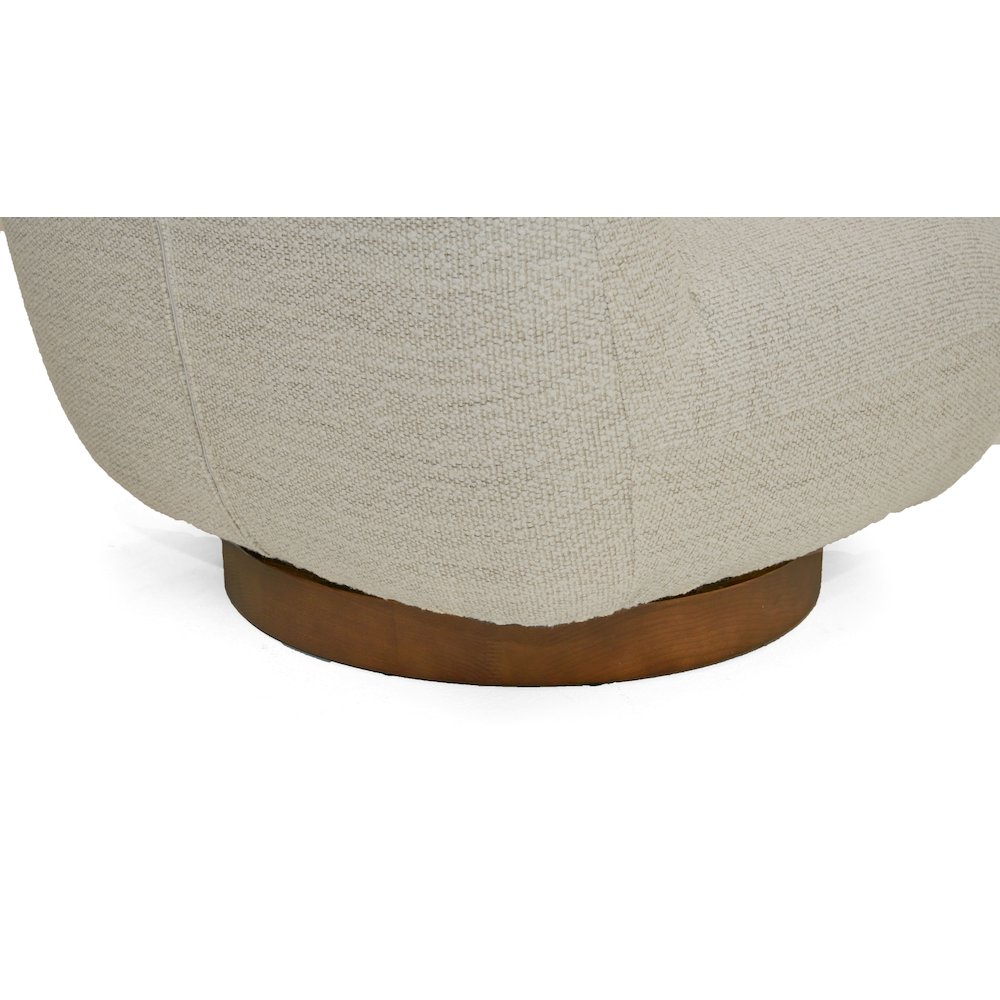 Modrest Renee - Modern Cream Fabric Swivel Chair. Picture 6