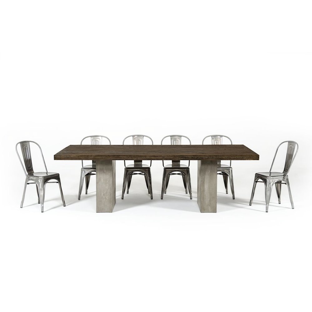 Modrest Renzo Modern Oak & Concrete 118" Dining Table. Picture 6