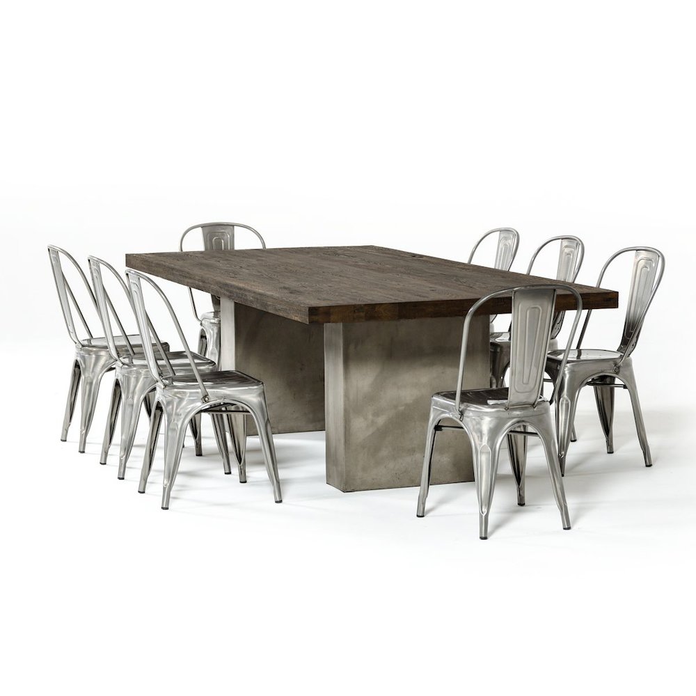 Modrest Renzo Modern Oak & Concrete 118" Dining Table. Picture 7
