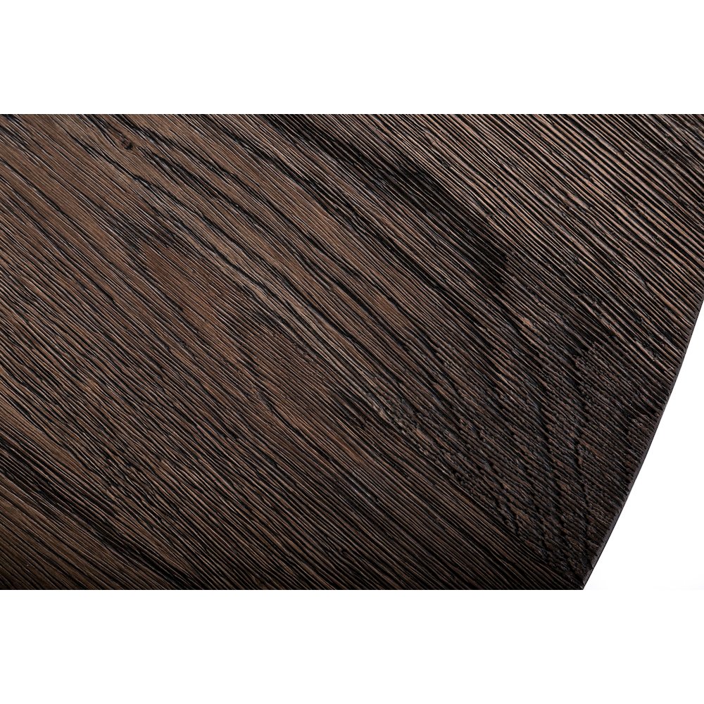 Modrest Renzo Modern Round Oak & Concrete Dining Table. Picture 3