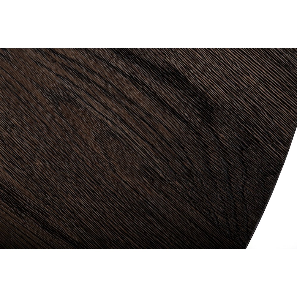 Modrest Renzo Modern Round Oak & Concrete Dining Table. Picture 8