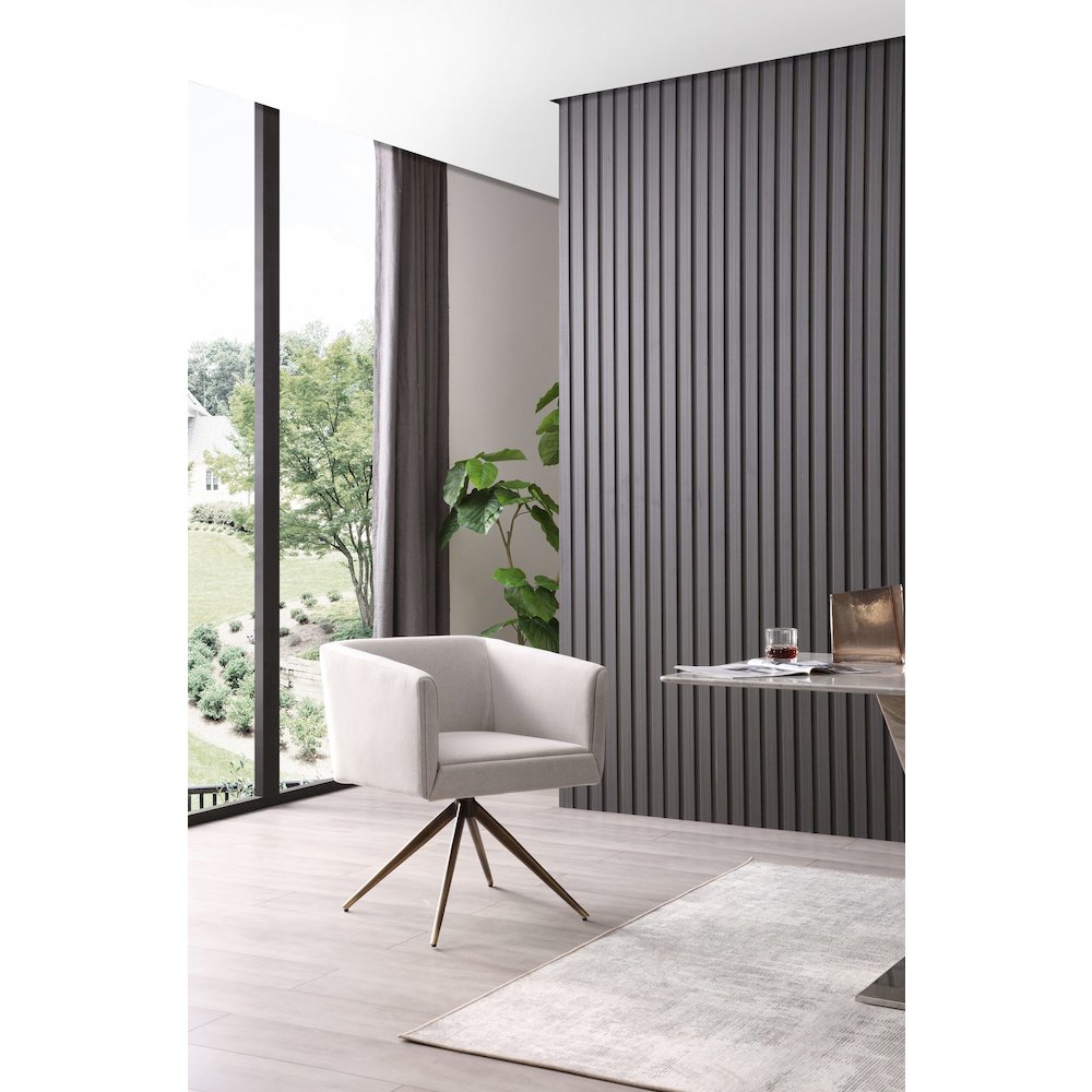 Modrest Riaglow - Contemporary Light Grey Fabric Dining Chair. Picture 2