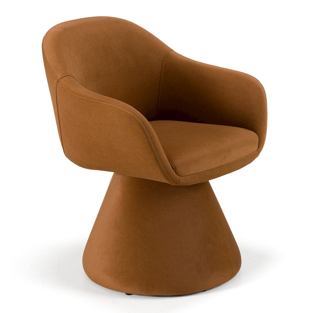 Modrest Risa Modern Rust Fabric Swivel Dining Chair. Picture 1