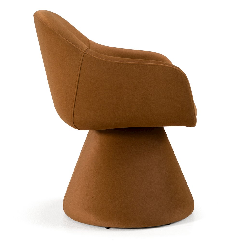 Modrest Risa Modern Rust Fabric Swivel Dining Chair. Picture 3