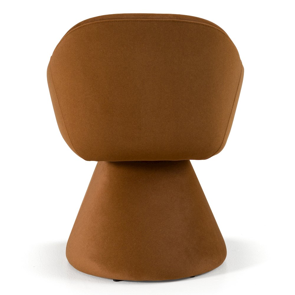 Modrest Risa Modern Rust Fabric Swivel Dining Chair. Picture 4