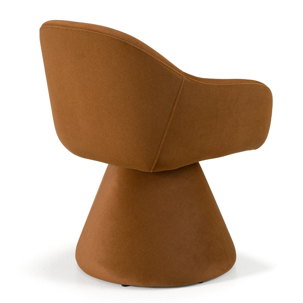 Modrest Risa Modern Rust Fabric Swivel Dining Chair. Picture 5