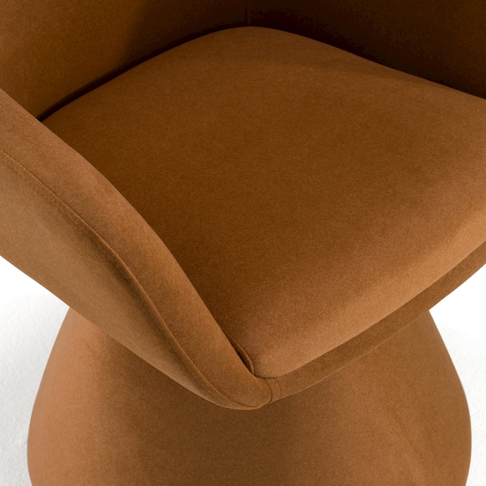 Modrest Risa Modern Rust Fabric Swivel Dining Chair. Picture 6