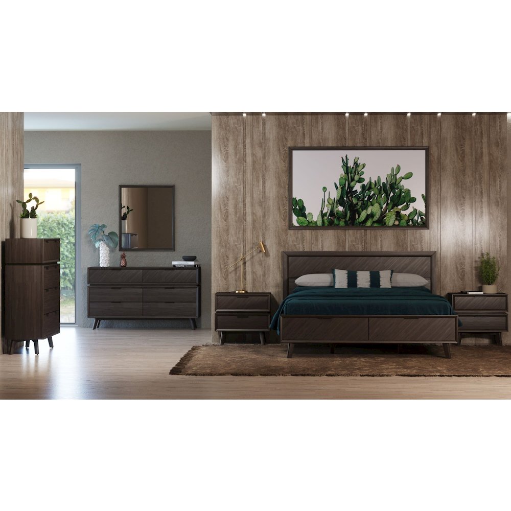 Modrest Roger - Queen Mid-century Acacia Bed. Picture 6