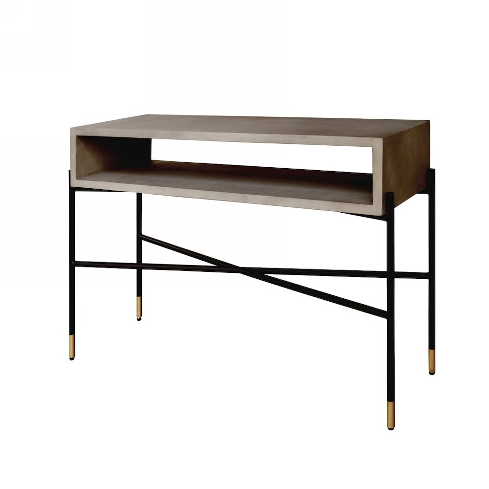 Modrest Walker Modern Concrete & Metal Console Table. Picture 1