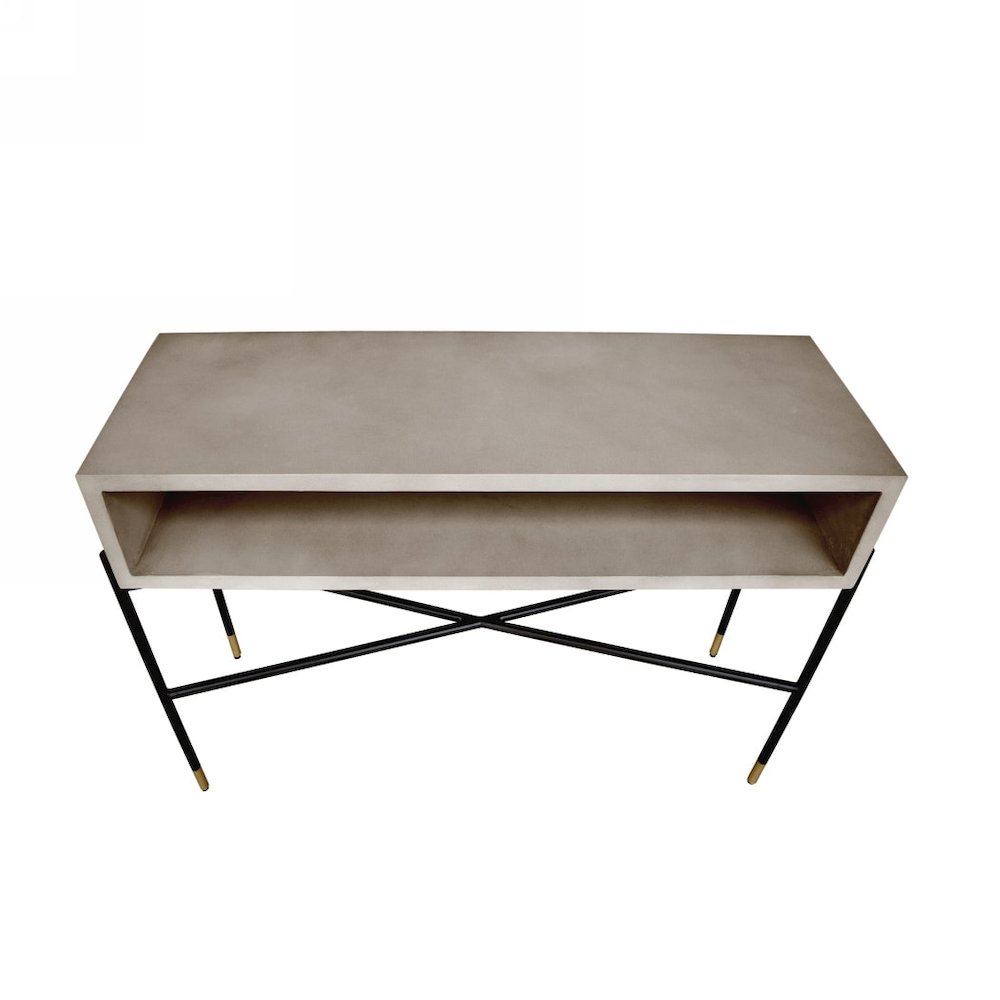 Modrest Walker Modern Concrete & Metal Console Table. Picture 2