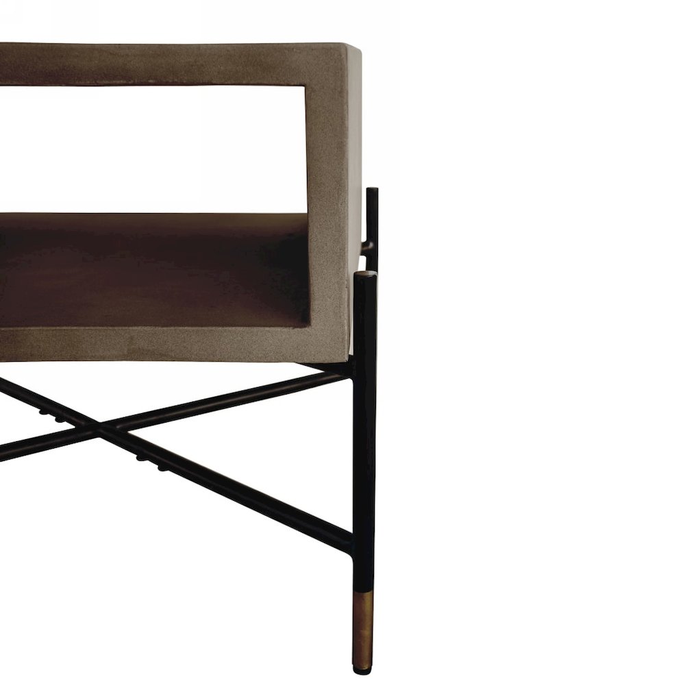 Modrest Walker Modern Concrete & Metal Coffee Table. Picture 4