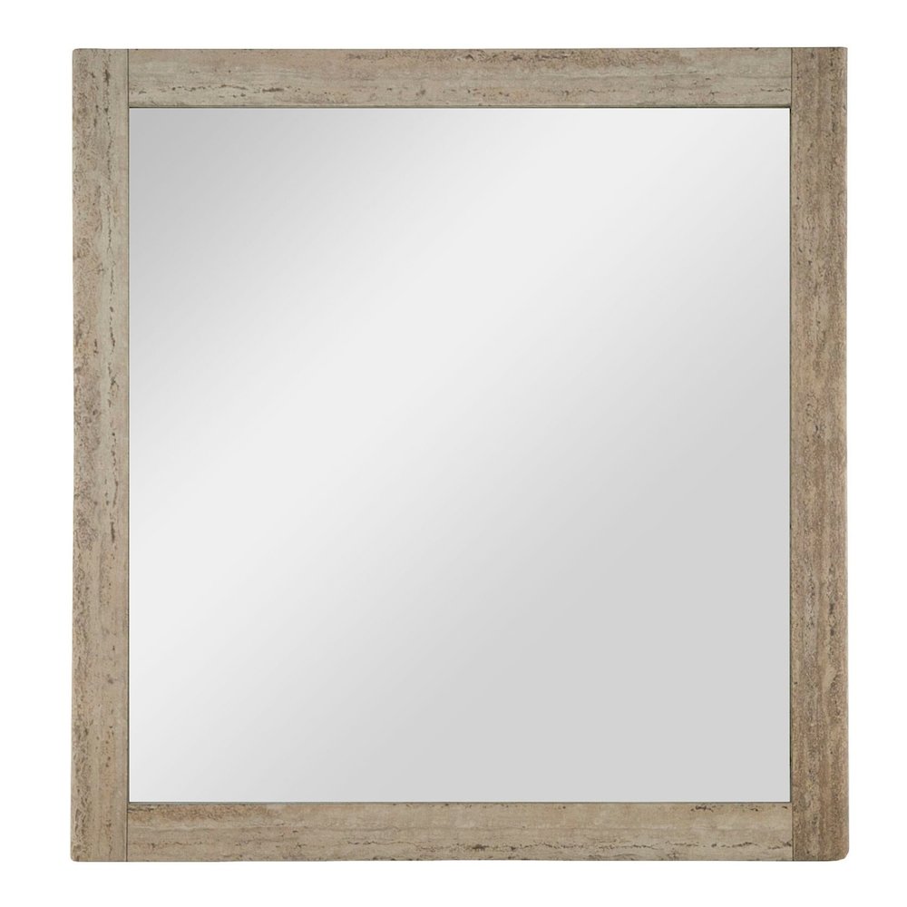 Roma - Modern Faux Travertine Gold Mirror. Picture 1