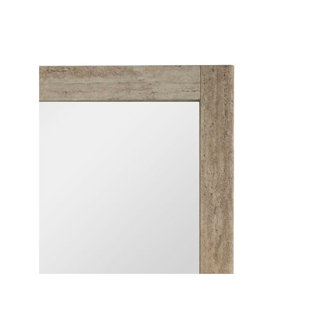 Roma - Modern Faux Travertine Gold Mirror. Picture 5